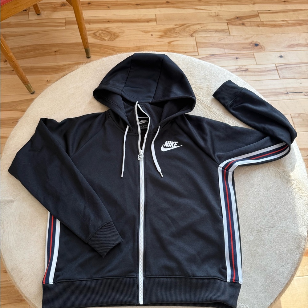 Nike Black Zip-Up with Stripe Detail - Picture 2 of 8